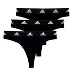 adidas Women's Pack of 3 Thong Panties, 3 x Black, M