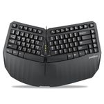 Perixx PERIBOARD-413B US, Wired USB Ergonomic Compact Split Keyboard - 15.75x10.83x2.17 inches TKL Design - Black - US English