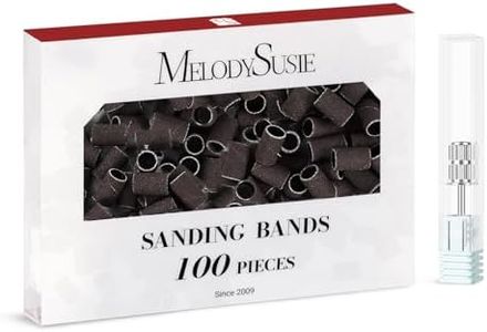 MelodySusie 100 Pcs Nail Drill Bits Sanding Bands for Nail Drill 240 Extreme Fine Grit Nail File Sanding Bands for Acrylic Nails Gel Manicures and Pedicure