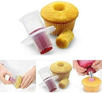 WTUGJEP Cupcake Corer 3PCS Cupcake Plunger Cutter Pastry Corer Baking Tool, Pastry Corer Decorating Divider Cake Filler, Pastry Corer Digging Holes Tools for Home Baking DIY Food (3 Color)