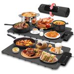 ZAPLIT Warming Mat for Food, [2-Pack] Electric Warming Tray with 6 Temperature Settings, Child-Lock, Auto Standby, 6 Timer Setting, Washable Food Warmers for Buffets Party Family Gatherings, Gray