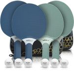 Senston Table Tennis Rackets Set,Professional Ping Pong Paddle Set for 2-4 Players, Composite Rubber Ping Pong Paddle, Indoor or outdoor games.
