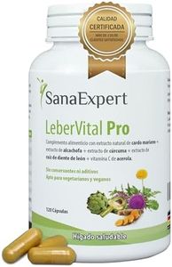 SanaExpert LeberVital Pro - Suplemento Natural para la Purificación y Salud Hepática - Con Cardo Mariano, Cúrcuma, Alcachofa y Vitamina C - 120 Cápsulas - Fabricado en Alemania