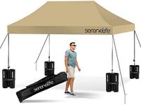 SereneLife SLGZ15K Pop Up Canopy Tent, 10x15, Khaki