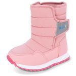 JAN & JUL Toddler Girls Lightweight Tall Winter Puffer Boots (Dusty Pink, US Size 6.5)