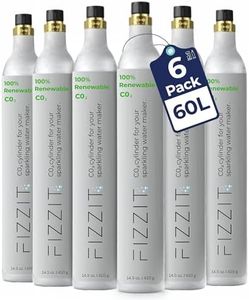 FIZZIT 60L Threaded CO2 Canister Refill for Soda Makers, 6 Pack Value Bundle, Compatible with Screw-In Soda Machines