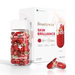 Beautywise Skin Brilliance Glutathione with NAC | Dual Action | Evening Primrose Oil, L-Lysine, Grape Seed & Vitamin C, E | For Skin Brightening and Glow | 60 Capsules (Pack of 1)