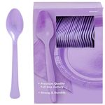 Amscan 43601.04 Party Supplies Big Pack Plastic Spoons, Lavender, One Size, 100 ct