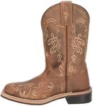 Smoky Mountain Boots Unisex-Child Marilyn Western Boots, Brown Waxed Distress, 9 Little Kid