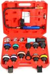 ZEAJSRU 18pack Universal Radiator Pressure Leak Tester Kit, Automotive coolant Pressure Tester kit for Motorcycle Car Truck (Red)