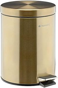 Navaris Poubelle salle de bain 5 L - Poubelle à couvercle avec seau intérieur pédale et poignée 27 x 23 cm pour cosmétique salle de bain cuisine
