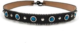 Lusstiazz Cowboy Hat Band for Womens, Hand Made Replaceable Hat Band for Fedora (Polyester, 10 Turquoise), 10 Turquoise, One Size
