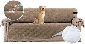 BellaHills 100% Waterproof Sofa Cover Protector Couch Covers for Dogs/Pets | Sofa Slipcover for 3 Cushion Couch with Non Slip Backing and Adjustable Strap (Sofa 68", Taupe)