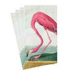 Caspari Audubon Birds Paper Guest Towel Napkins, 15 Per Package, Pink Count