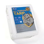 GUARD SHIELD Tarps Heavy Duty Plus+ Waterproof 12x20 Feet White Multi-Purpose Thick Poly Tarp Cover 12mil