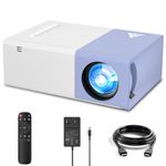 KHQ Projector HD 1080P Supported Portable Projector, Movie Projector for Outdoor Indoor Home Theater, Compatible with Android iOS Windows Devices Tablet TV Box PS5 Roku HDMI etc - Purple White