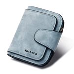 INOVERA (LABEL) Faux Leather Tri-fold Fashion Card Coin Small Clutch Wallet for Women (KK29) - Light Blue