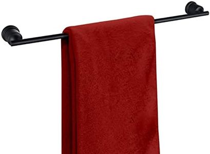 WOWOW Black Towel Bar Rack, 24 Inch Towel Bar Racks for Bathroom Towel Holder 304 Stainless Steel Bath Towel Bars Holder Heavy-Duty Towel Rack Wall Mounted Towel Bar Holder for Bathroom Kitchen Wall