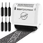 Miseyo Wide Roller Stamp Identity Theft Stamp 1.5 Inch Perfect for Privacy Protection - White - 6 Refill Ink Included