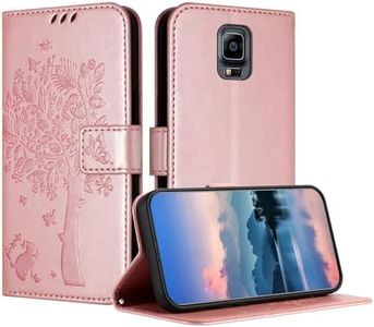 JayModCase Case for Samsung Galaxy Note 4, Leather Flip Case Protective Case with Card Slot, Stand Function, Magnetic Closure, Mobile Phone Case Compatible with Samsung Note 4 - Rose Gold