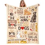 AJIIUSV Dog Mom Gifts for Women, Dog Mom Throw Blanket 50x60 Inch Gifts for Dog Lovers, Just A Girl Who Loves Dogs, Gifts for Dog Moms, Gifts for Dog Owners for Christmas Thanksigiving