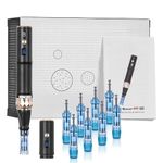 Dr.pen A8S professional Micro Needling Pen with 18 Pcs 12Pin 36Pin Replacement Needle Cartridges Dermapen, Wireless or Wired Mode 2 Mudules Derma Pen, 6 Speed Levels and 0-2.5 mm Depth adjustable