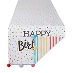 DII Happy Birthday Confetti Collection, Reversible Table Runner, 14x108