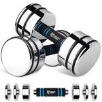 Northdeer Dumbbells Set Adjustable 5kg Pair (2.5kg/3.5kg/4kg/5kg) Ultracompact Chrome Dumbbell Set with Foam Handles Home Gym Workout (2×5kg)