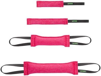 Viper Heavy Duty French Linen Dog Bite Tug Toy - K9 Trainer, Tough and Durable for Dogs Shutzhund IPO K-9 - Pink - 16in L x 2.5in W