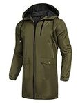 COOFANDY Men's Long Rain Coats Hood