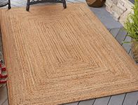 Light & Pro Natural 3x5 Jute Area Rug, Hand Made, Medium Pile, Braided, Reversible, Farmhouse Style, Indoor Use, Spot Clean Only