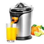 Geepas 100W Citrus Juicer Electric Orange Juicer | Professional Brushed Stainless Steel Fruit Juicer | Squeezes Oranges Lemons Lime Juices | Freshly Pressed Fruit Juices in Seconds - 2 Year Warranty