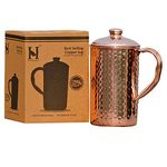 HealthGoodsIn - Pure Copper Hammered Water Jug | Copper Pitcher for Ayurveda Health Benefit