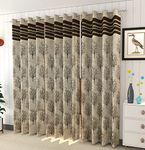 Kiara Creations 2 Piece Jacquard Jute Room Darkening Blackout Curtains for Window 6 Feet, Brown