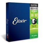 Elixir Strings, Electric Guitar Strings, Nickel Plated Steel with OPTIWEB Coating, Longest-Lasting Crisp Tone with Comfortable Feel, 6 String Set, Light/Heavy 10-52