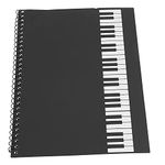 Alomejor Manuscript Paper Blank Sheet Music Notebook Musicians Notebook with 50 Pages for Copying and Writing Music Score(Black Piano)