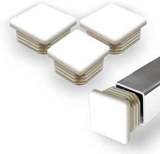 Prescott Plastics 1.25" Inch Square Plastic Plug Insert (10 Pack), White End Cap for Metal Tubing, Fence, Glide Insert for Pipe Post, Chairs and Furniture