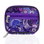 Serfeymi Pill Box Organiser Tablet Organiser Travel Medication Organizer with Zipper Pill Case for Purse, Weekly Pill Box 7 Day Pill Dispenser for Holding Medicine, Vitamins, Supplements - Purple 01