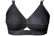 B-FIT, Round Stitch Central Elastic Cotton Bra, Full Cover Model (B, Black, 40)