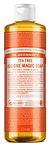 Dr Bronner's 18-in-1 Pure Castile Liquid Soap, Made with Organic Oils, Used for Face, Body, Hair, Laundry, Pets and Dishes, Certified Fair Trade & Vegan Friendly, 473ml Recycled Bottle