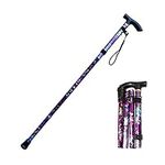 Folding Crutches, Adjustable, Lightweight Aluminum Offset Crutches-Foldable Crutches, Very Suitable for Daily Life to Assist Restricted Exercise (Purple)