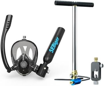 Snorkel Mask Mini Scuba Tank 0.5L Up to 6 Minutes Underwater Breath Within 30ft Diving Depth Small Diving Tank with Full Face Diving Mask for Shallow Water