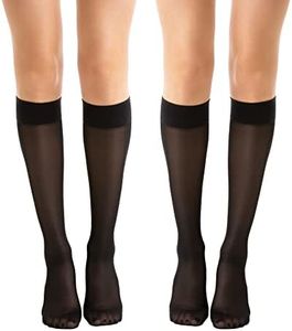 Relaxsan Basic 850 (2 Pairs - Black, Sz.5) - 140 denier moderate support knee high socks 18-22 mmHg