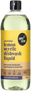 SimplyClean Lemon Myrtle Dishwash Liquid - Natural Dish Soap with Pure Australian Lemon Myrtle Essential Oil - Concentrated Grease Cutting Formula - Gentle on Skin - 1 litre
