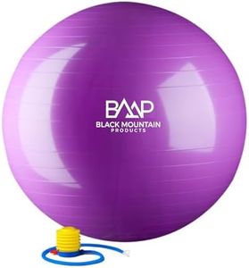 Black Mountain Products Static Strength Exercise 2000 Lbs Stability Ball with Pump, Purple, 55 cm