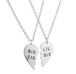 Lux Accessories Big Sis Lil Sis Little Sister BFF Best Friends Forever Necklace Set (2 PC).