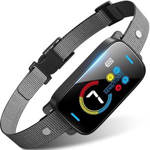 SLAYKAM Bark Collar for Large Medium Small for Dogs Smart Automatic Ultrasonic - Rechargeable Anti Barking Training Collar with Waterproof Vibration and Beep 7 Sensitivity