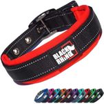 Black Rhino Extra Large Dog Collar - Adjustable Reflective Heavy Duty Dog Collars with Ultra-Soft Neoprene Padding - Weatherproof, Durable, and Comfortable - Ideal for Active Dogs - Red and Black