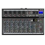 Weymic F7-Pro Professional Mixer | 7-Channel 2-Bus Mixer/w USB Audio Interface for Recording DJ Stage Karaoke Music Application