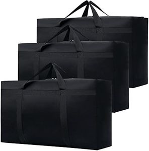 Hossejoy Pack of 3 Storage, 180L Extra Large Underbed Storage Bag Organiser Bag with Handle, 600D Oxford Foldable Clothes Rack Underbed Storage Bag for Duvets, Clothes Blankets